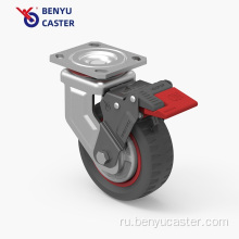 6 -дюймовый тяжелый DUDE PU Universal Wheel Pired Caster Caster